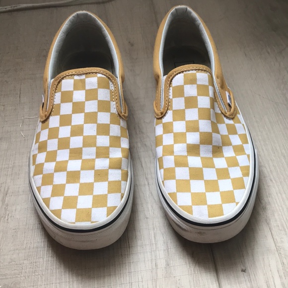 mustard yellow slip on shoes